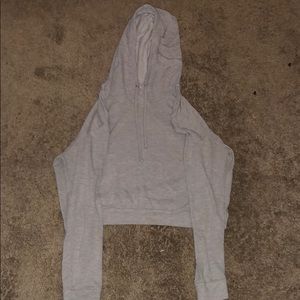 grey crop hoodie